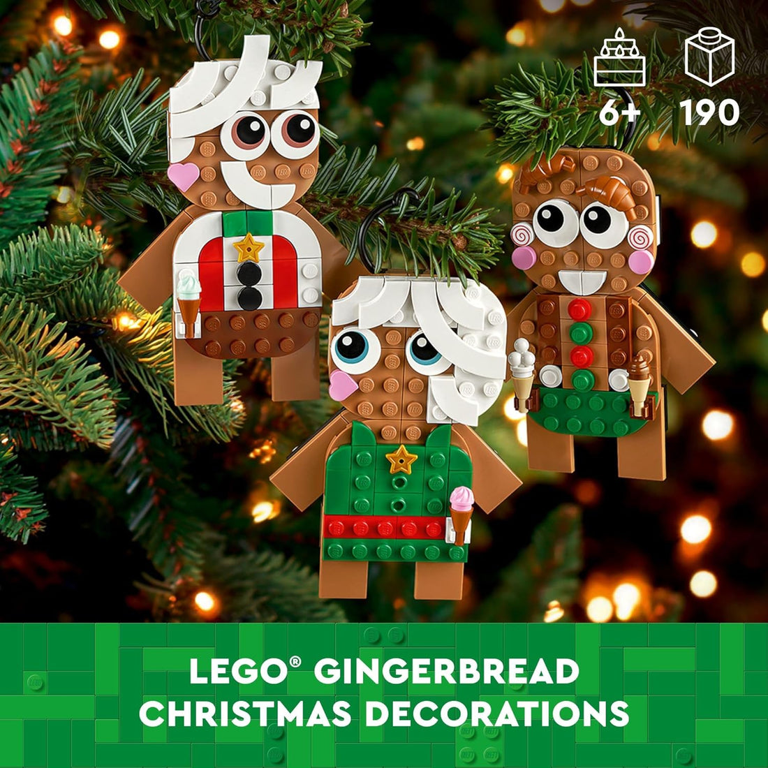 40602 LEGO® Gingerbread Ornaments - Christmas Tree Ornaments Building Set for Kids, Boys & Girls, Ages 6+